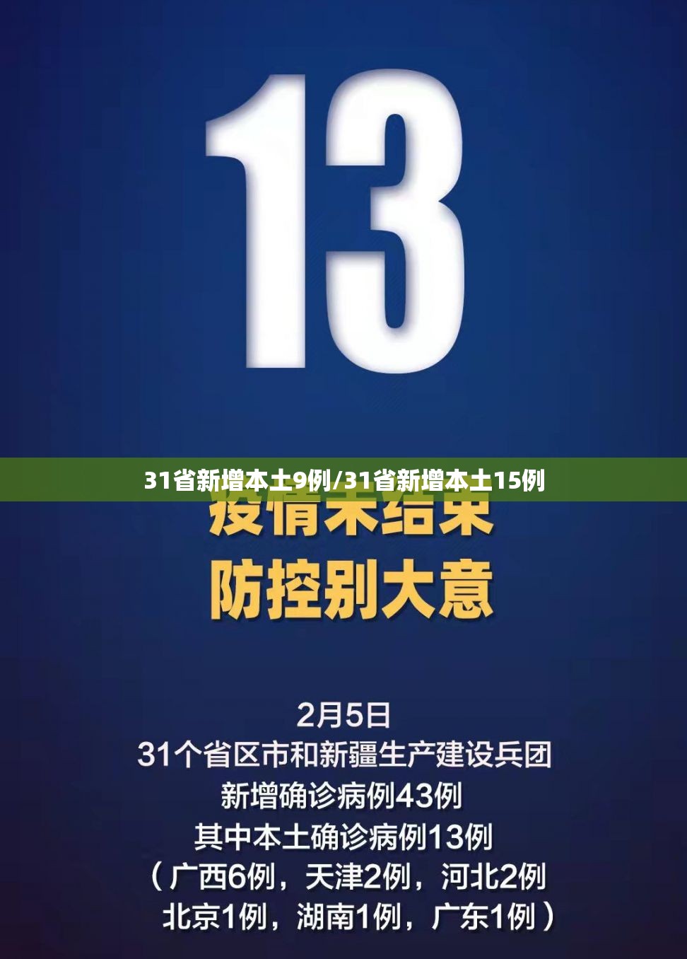 31省新增本土9例/31省新增本土15例