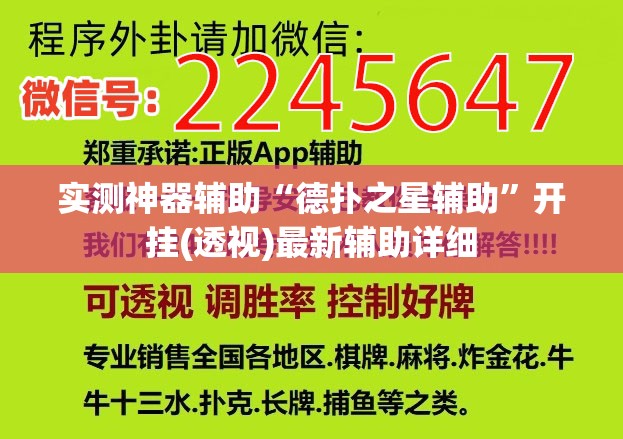 实测神器辅助“德扑之星辅助	”开挂(透视)最新辅助详细