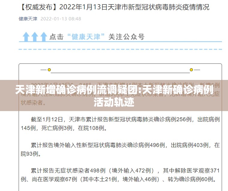 天津新增确诊病例流调疑团:天津新确诊病例活动轨迹
