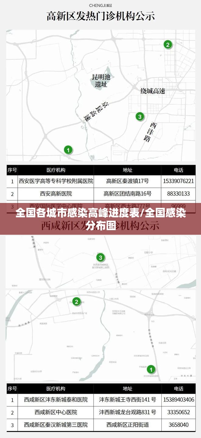 全国各城市感染高峰进度表/全国感染分布图