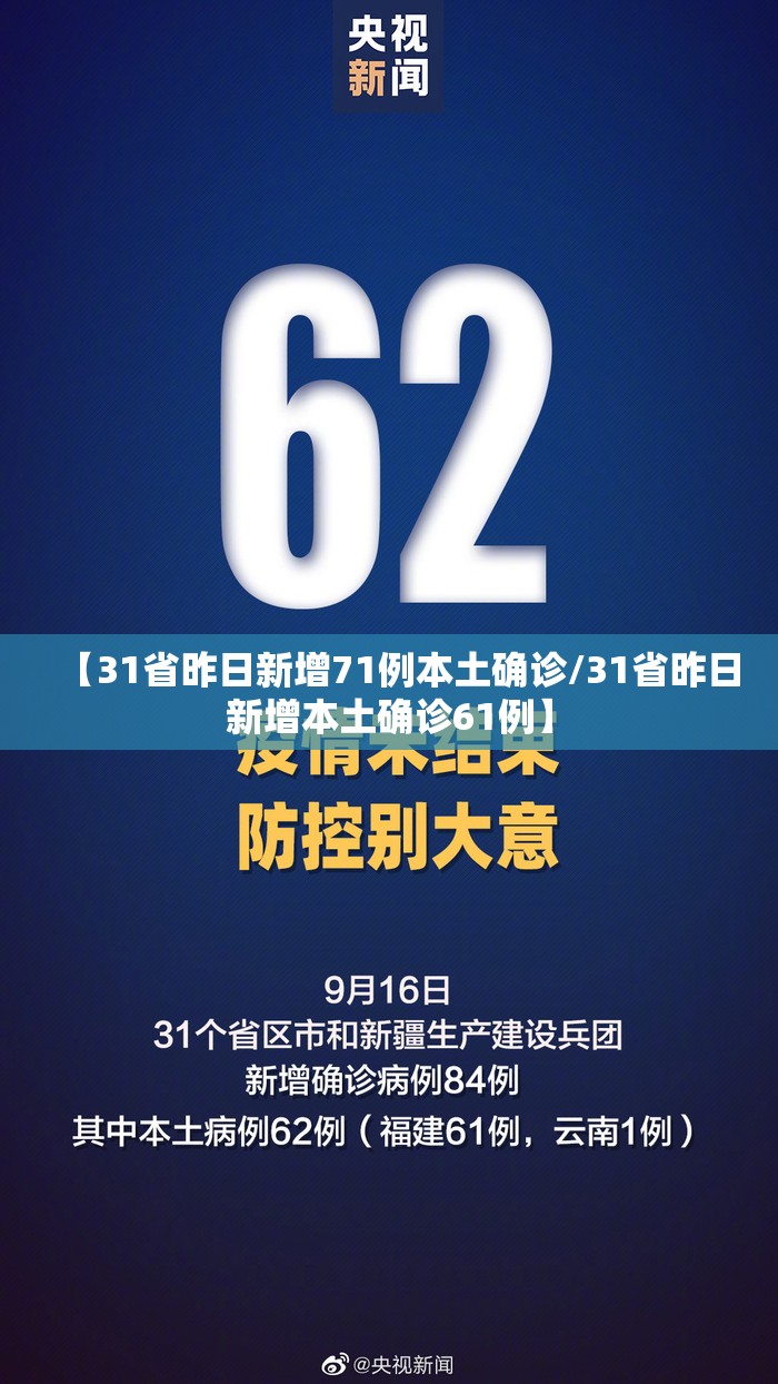 【31省昨日新增71例本土确诊/31省昨日新增本土确诊61例】
