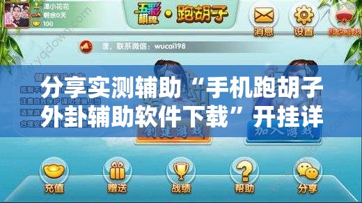 分享实测辅助“手机跑胡子外卦辅助软件下载”开挂详细教程
