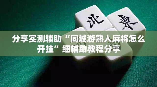 分享实测辅助“同城游熟人麻将怎么开挂”细辅助教程分享