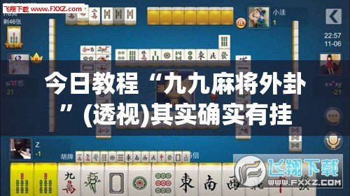 今日教程“九九麻将外卦”(透视)其实确实有挂