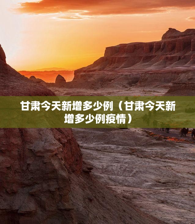 甘肃今天新增多少例（甘肃今天新增多少例疫情）