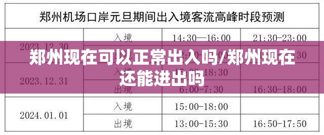 郑州现在可以正常出入吗/郑州现在还能进出吗
