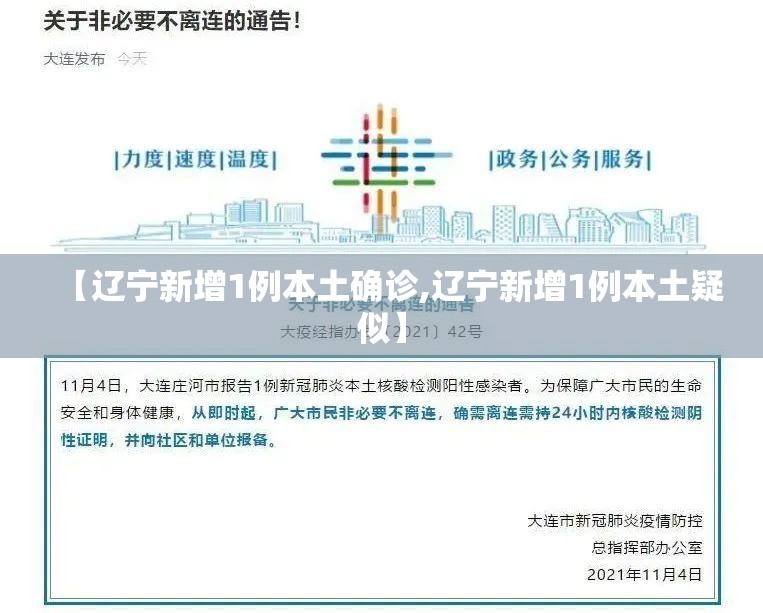 【辽宁新增1例本土确诊,辽宁新增1例本土疑似】 【辽宁新增1例本土确诊,辽宁新增1例本土疑似】