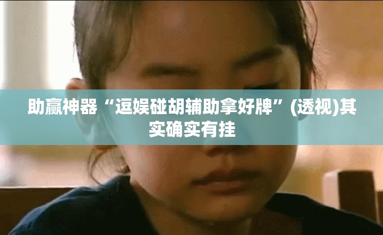 助赢神器“逗娱碰胡辅助拿好牌”(透视)其实确实有挂