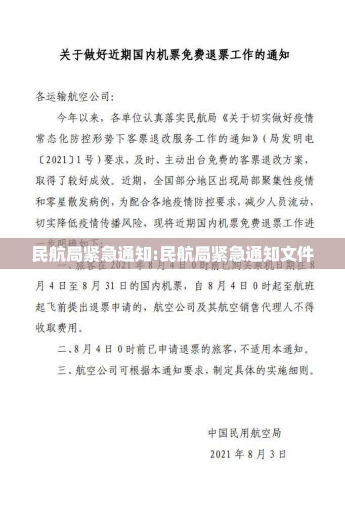 民航局紧急通知:民航局紧急通知文件