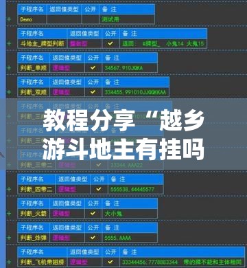 教程分享“越乡游斗地主有挂吗”开挂辅助脚本+详细开挂安装教程