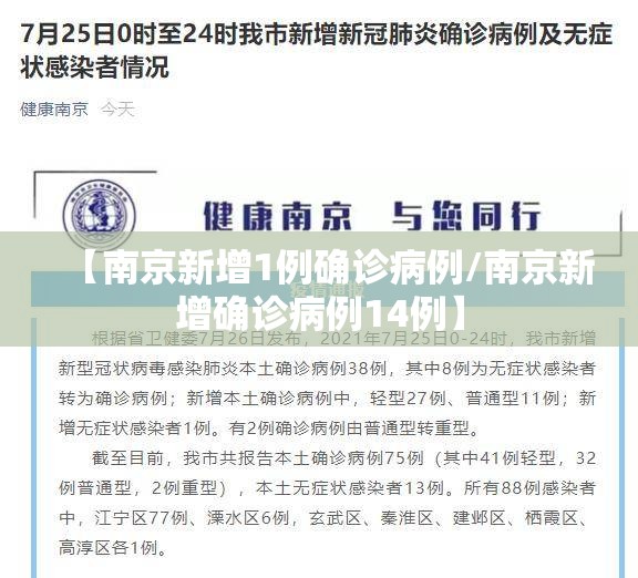 【南京新增1例确诊病例/南京新增确诊病例14例】