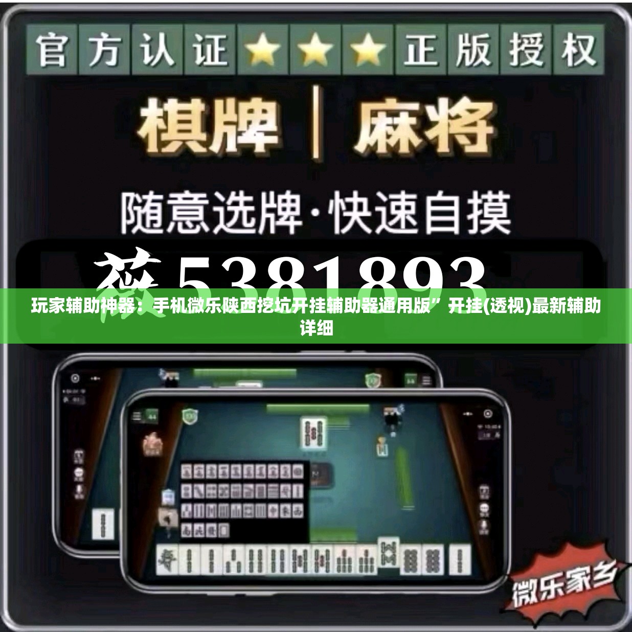 玩家辅助神器：手机微乐陕西挖坑开挂辅助器通用版”开挂(透视)最新辅助详细