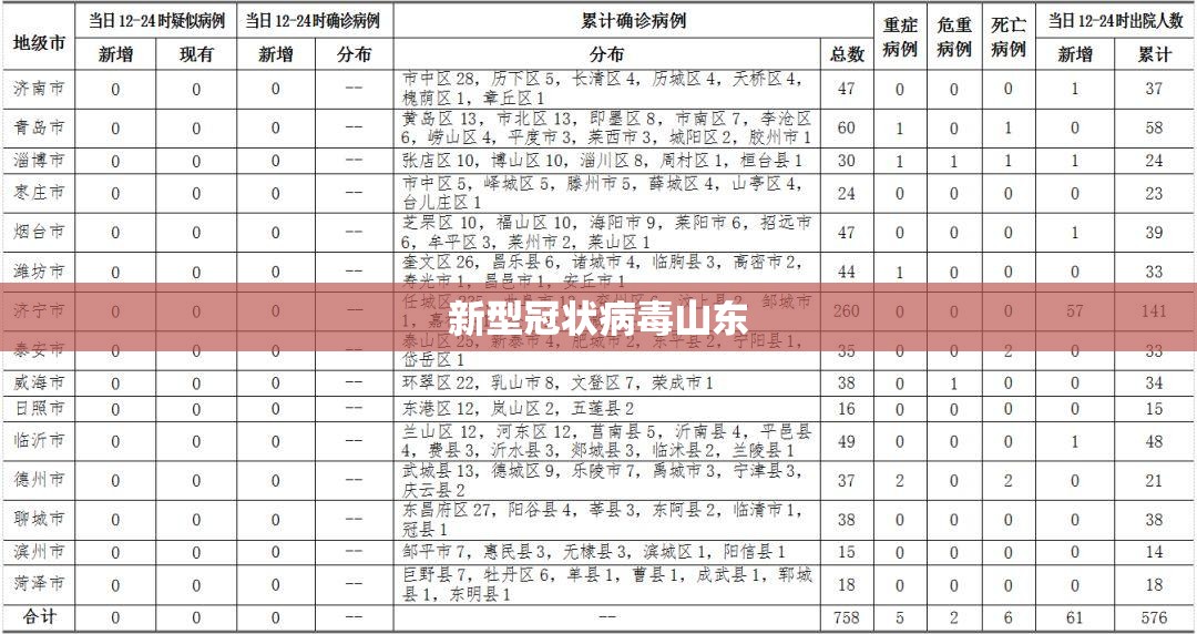 新型冠状病毒山东:新冠状病毒山东最新数据 新型冠状病毒山东:新冠状病毒山东最新数据