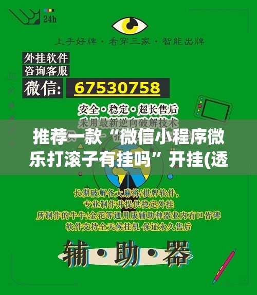 推荐一款“微信小程序微乐打滚子有挂吗	”开挂(透视)辅助教程