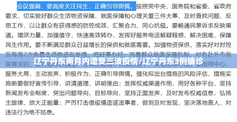 辽宁丹东两月内遭受三波疫情/辽宁丹东3例确诊