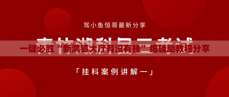 一键必胜“新鸿狐大厅有没有挂”细辅助教程分享