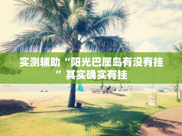 实测辅助“阳光巴厘岛有没有挂”其实确实有挂