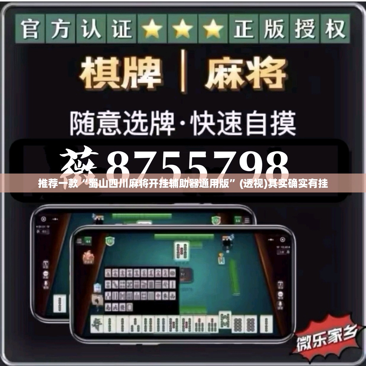 推荐一款“蜀山四川麻将开挂辅助器通用版”(透视)其实确实有挂