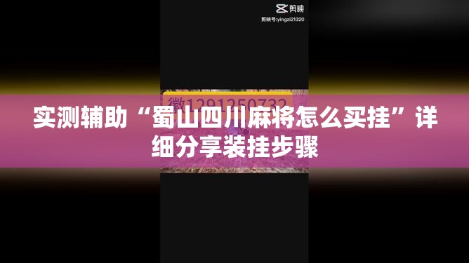 实测辅助“蜀山四川麻将怎么买挂”详细分享装挂步骤
