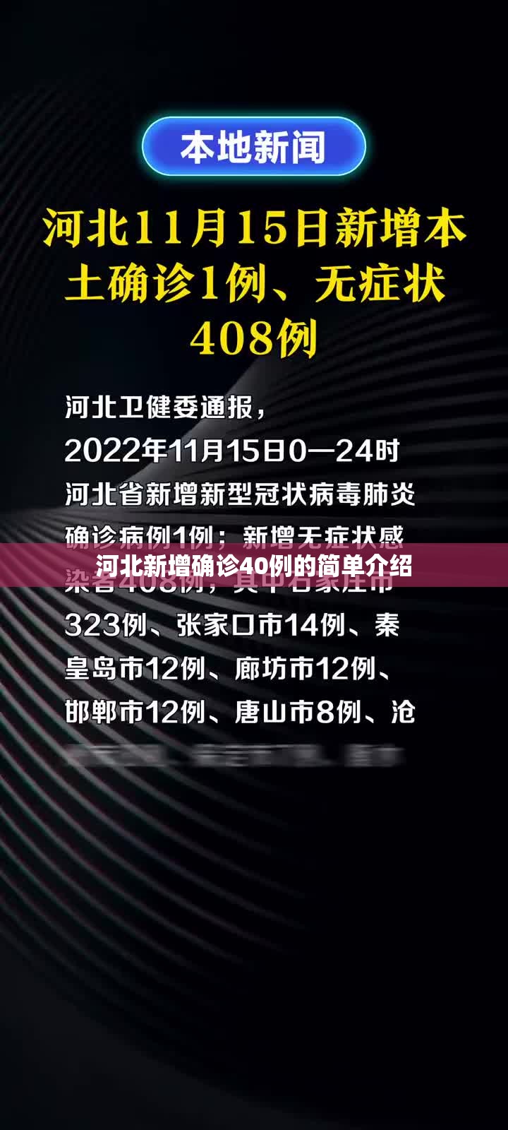 河北新增确诊40例的简单介绍 河北新增确诊40例的简单介绍