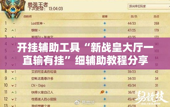 开挂辅助工具“新战皇大厅一直输有挂”细辅助教程分享