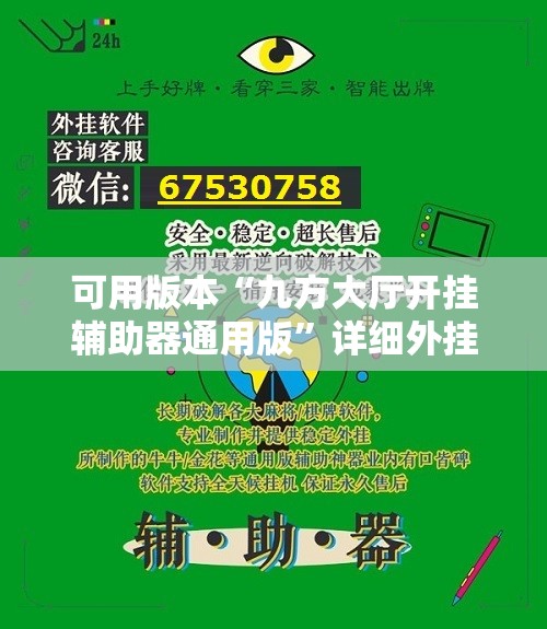 可用版本“九方大厅开挂辅助器通用版”详细外挂透视辅助软件教程