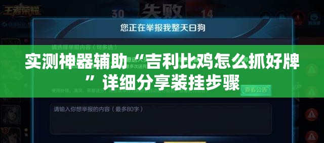 实测神器辅助“吉利比鸡怎么抓好牌	”详细分享装挂步骤