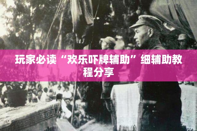 玩家必读“欢乐吓牌辅助”细辅助教程分享