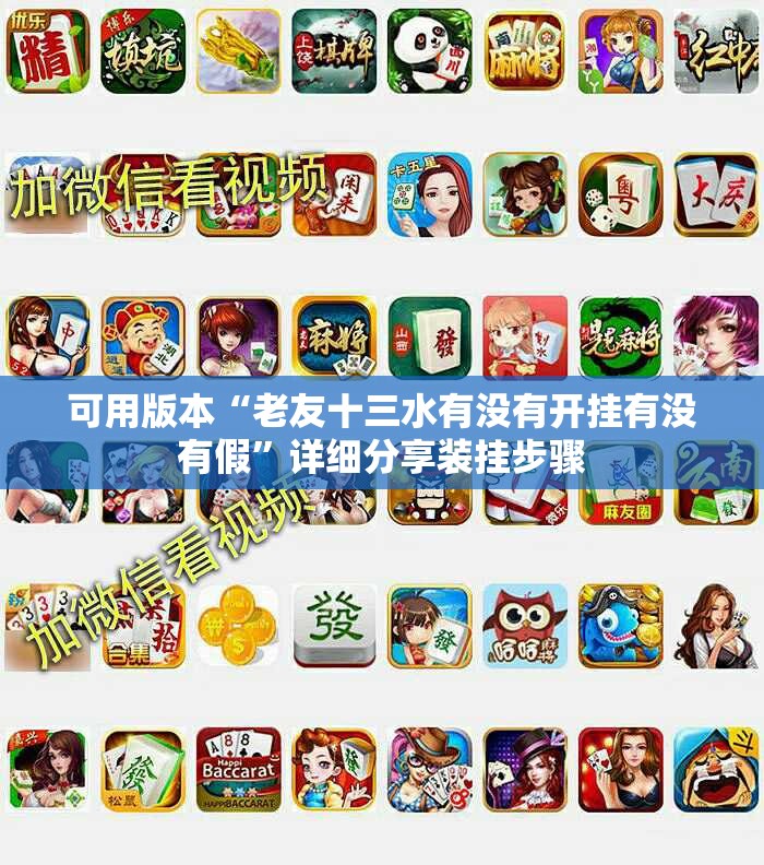 可用版本“老友十三水有没有开挂有没有假”详细分享装挂步骤