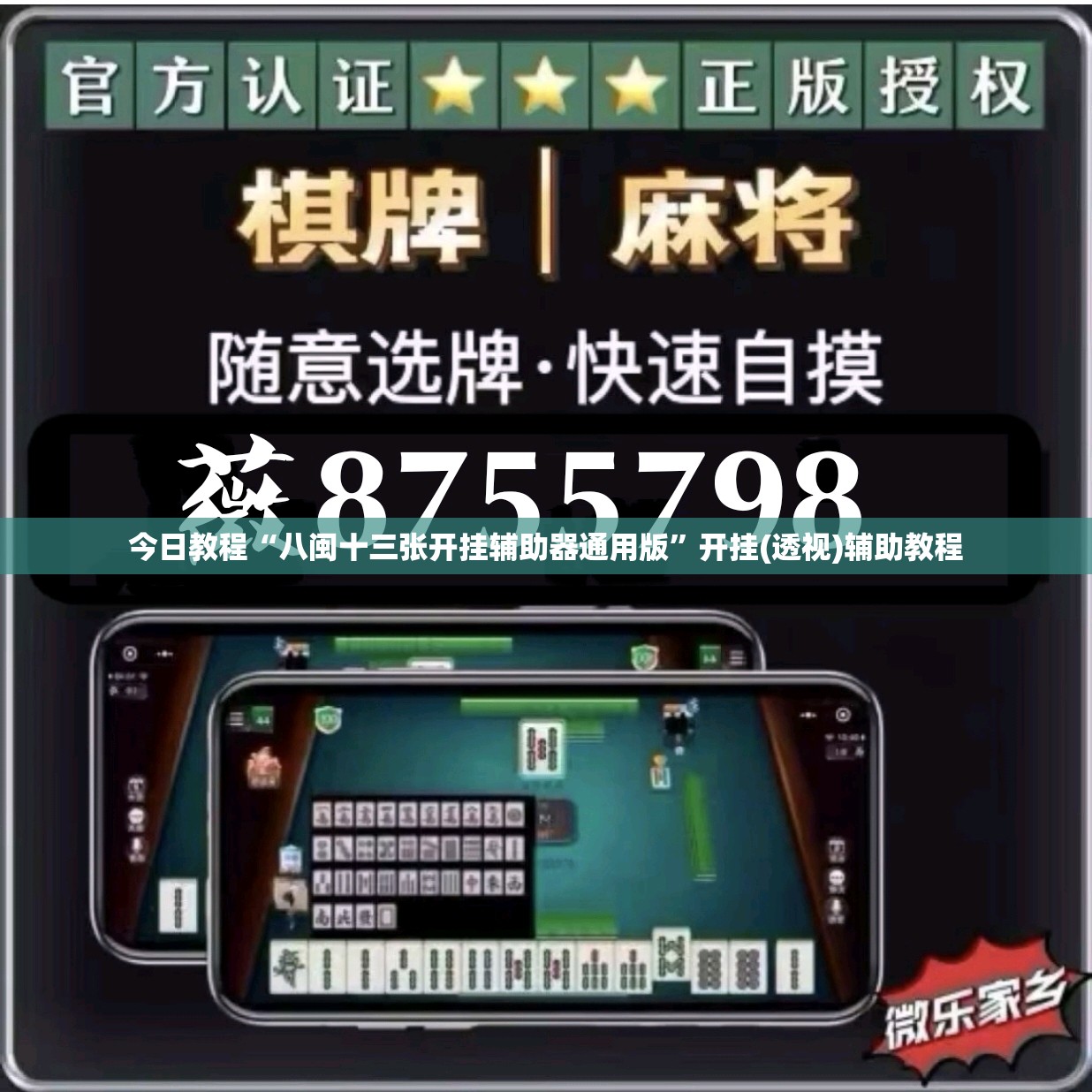 今日教程“八闽十三张开挂辅助器通用版”开挂(透视)辅助教程