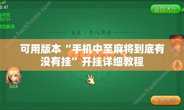 可用版本“手机中至麻将到底有没有挂”开挂详细教程