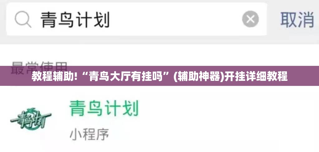 教程辅助!“青鸟大厅有挂吗”(辅助神器)开挂详细教程