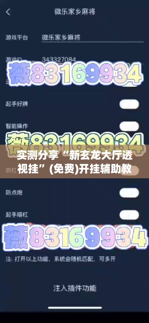 实测分享“新玄龙大厅透视挂”(免费)开挂辅助教学(最新辅助开挂教程)