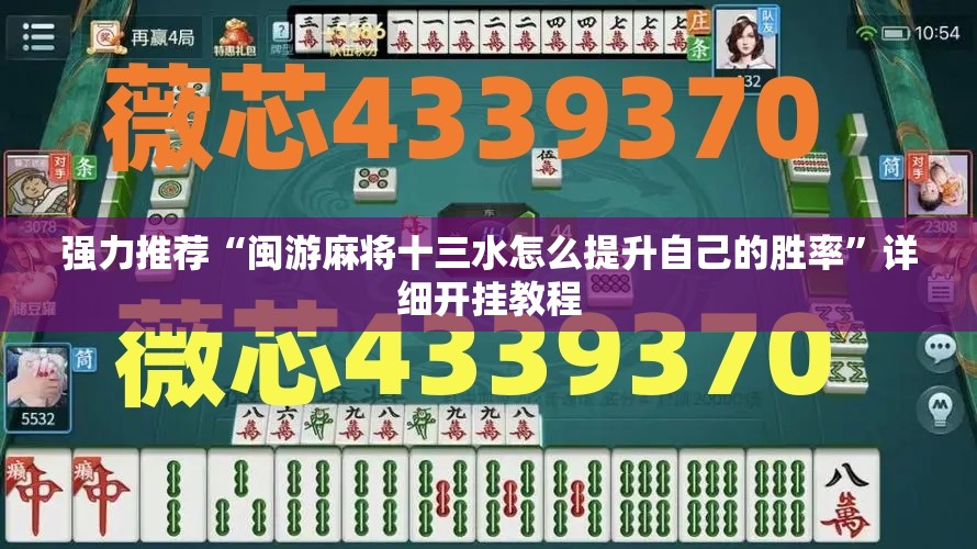 强力推荐“闽游麻将十三水怎么提升自己的胜率”详细开挂教程