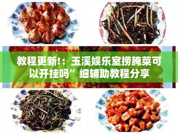 教程更新!：玉溪娱乐室捞腌菜可以开挂吗”细辅助教程分享