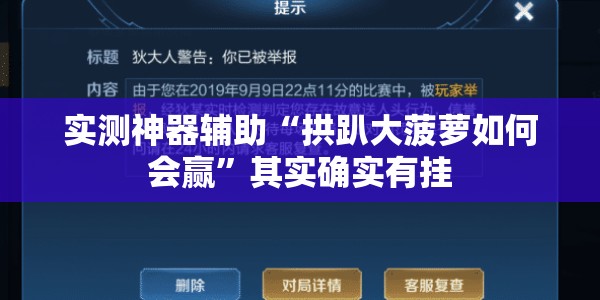 实测神器辅助“拱趴大菠萝如何会赢”其实确实有挂