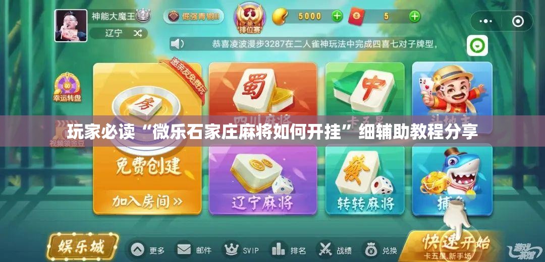 玩家必读“微乐石家庄麻将如何开挂”细辅助教程分享