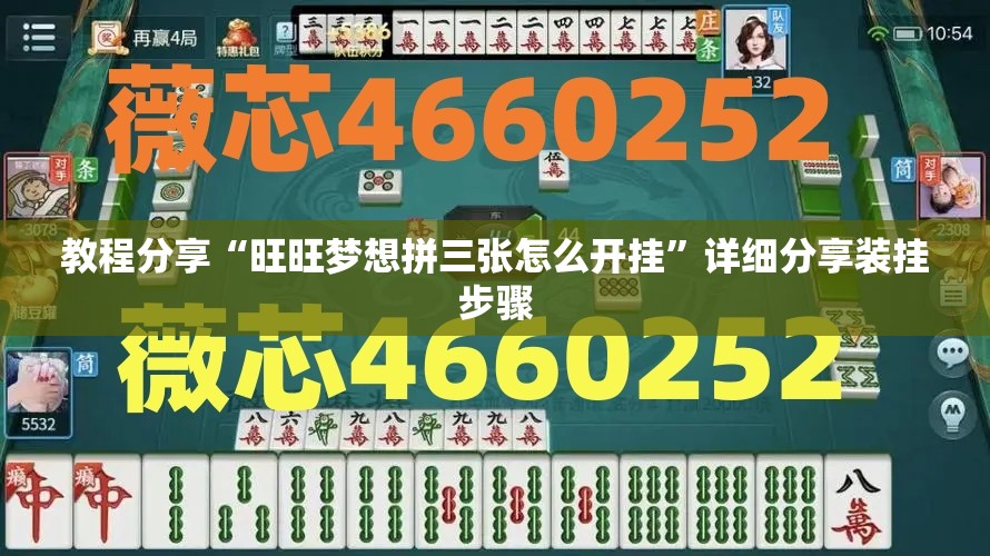 教程分享“旺旺梦想拼三张怎么开挂	”详细分享装挂步骤