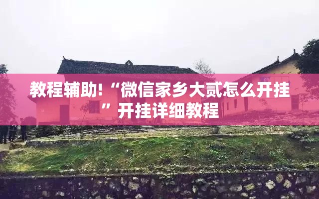 教程辅助!“微信家乡大贰怎么开挂”开挂详细教程