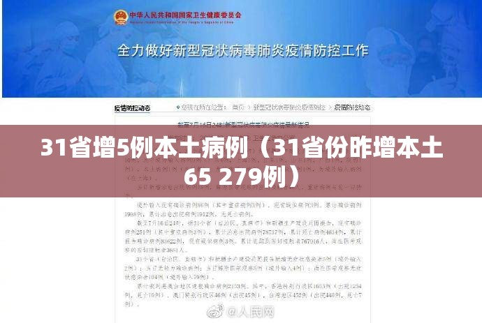 31省增5例本土病例（31省份昨增本土65 279例）