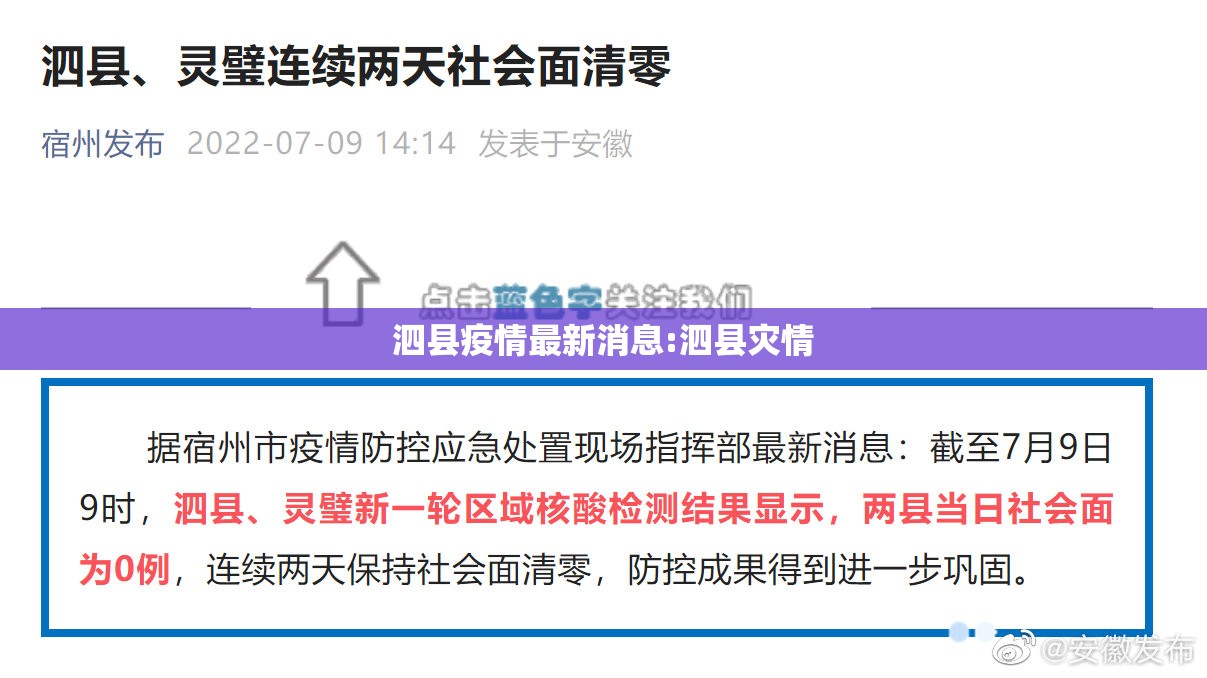 泗县疫情最新消息:泗县灾情