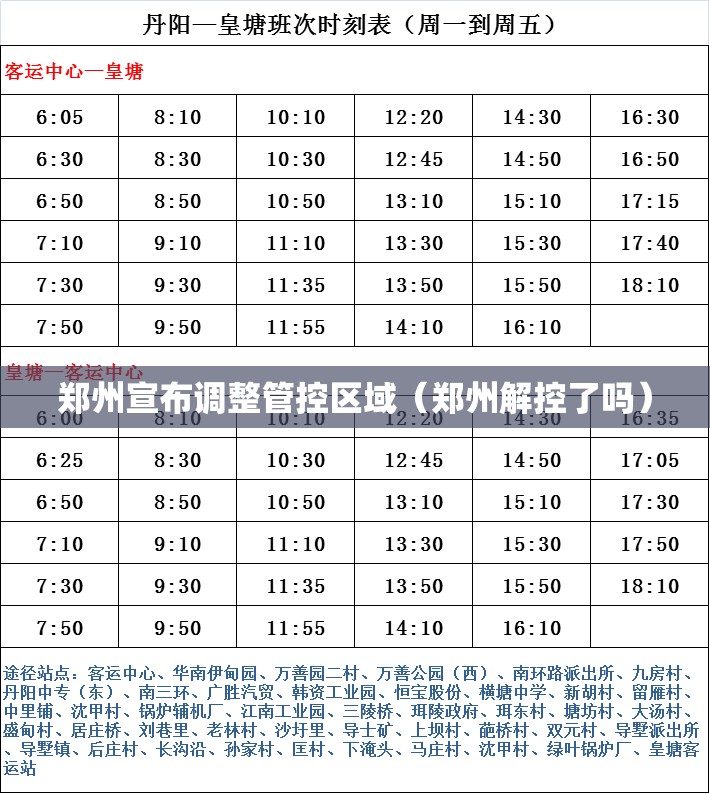 郑州宣布调整管控区域（郑州解控了吗）