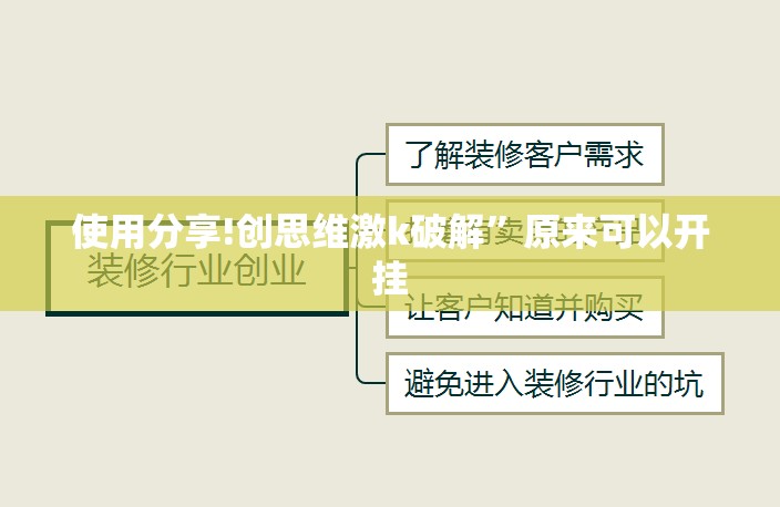 使用分享!创思维激k破解”原来可以开挂