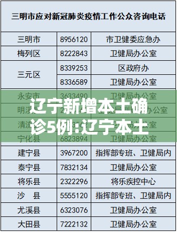 辽宁新增本土确诊5例:辽宁本土新增病例