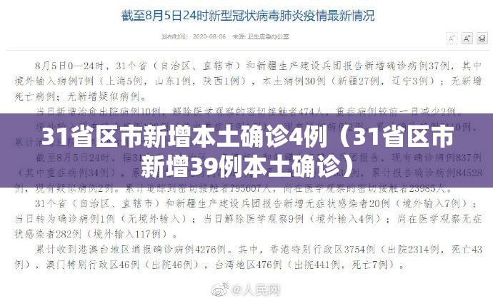 31省区市新增本土确诊4例（31省区市新增39例本土确诊）