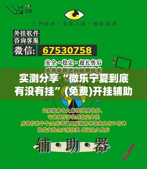 实测分享“微乐宁夏到底有没有挂”(免费)开挂辅助教学(最新辅助开挂教程)