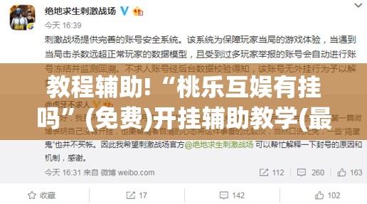 教程辅助!“桃乐互娱有挂吗”(免费)开挂辅助教学(最新辅助开挂教程)