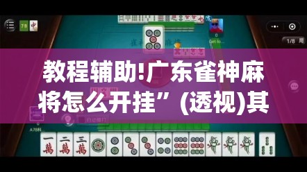 教程辅助!广东雀神麻将怎么开挂	”(透视)其实确实有挂
