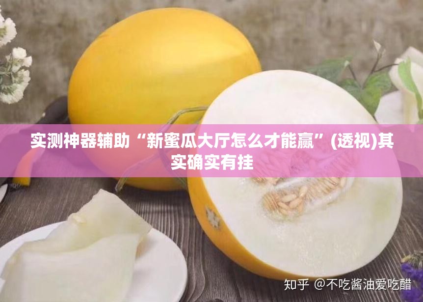 实测神器辅助“新蜜瓜大厅怎么才能赢”(透视)其实确实有挂