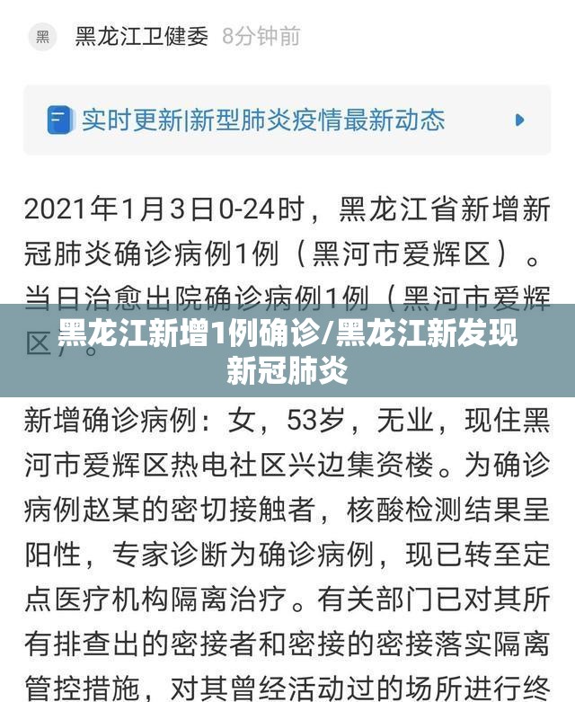 黑龙江新增1例确诊/黑龙江新发现新冠肺炎